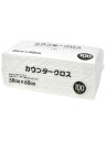 大和物産(Daiwa Bussan) カウンタークロス 100枚 ホワイト 約60×30cm 使い捨て 不織布 ふきん テーブルダスター 業務用