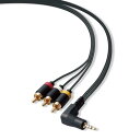 エレコム AVケーブル ステレオミニプラグ(L型 4極) - RCAピンプラグ 1.0m ブラック DH-MLWRY10BK