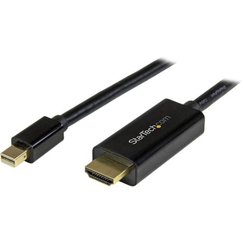 StarTech.com Mini DisplayPort - HDMI変換アダプタケーブル 2m 4K対応 ミニディスプレイポート(オス) - HDMI(オス) MDP2HDMM2MB