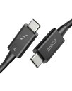 Anker USB-C USB-C Thunderbolt 4 100W ケーブル 0.7m ブラック 100W出力 8K対応 40 Gbps 高速データ転送 iPhone 16 / 15 MacBook Air Pro iPad Pro/Air 他対応