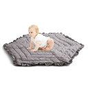 Promise Babe プレイマット 六角形マット 灰色 厚手 130×117.5×1cm 折りたたみ 収納バッグ付き ベビー おしゃれ 床暖房対応 赤ちゃん お手入れ簡単 床キズ防止 ベビーマット 片付けマット キッズ 遊びマット