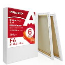 AUREUO 張りキャンバス セット F6 (41.0cmX31.8cm) 中目 100%コットン 6枚 初心者 絵画用具 芸術絵創作 現代油絵 美術装飾 水彩画・油絵画・アクリル兼用