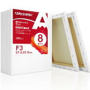AUREUO 張りキャンバス セット F3 (27.3cmx22.0cm) 中目 100%コットン 8枚 初心者 絵画用具 芸術絵創作 現代油絵 美術装飾 水彩画・油絵画・アクリル兼用