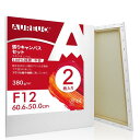 AUREUO 張りキャンバス セット F12 (60.6cmX50cm) 中目 100%コットン 2枚 初心者 絵画用具 芸術絵創作 現代油絵 美術装飾 水彩画・油絵画・アクリル兼用