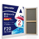AUREUO 綿化繊混紡 張りキャンバス F20 (72.7cmX60.6cm) 2枚 - 中目布纹 水彩画・油絵画・アクリル兼用 - モダンアート・ポップアートに最適