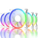 upHere 120mm RGB PCケースファン LEDリングで周り...(2)