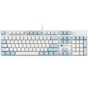 Merdia メカニカル式ゲーミングキーボード 全104キーボード USB 有線キーボード LEDバックライト付き (茶軸-ブルーとホワイト)