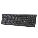 iClever キーボード Bluetooth 日本語JIS配列 3台同時接続可能 type c充電式 フルサイズ 超薄型 ワイヤレス キーボード 無線 静音 テンキー付きマルチペアリング ラップトップ PCタブレットスマホ iPad用 Windows/Mac/iOS/Android対応 IC-BK23 ブラック