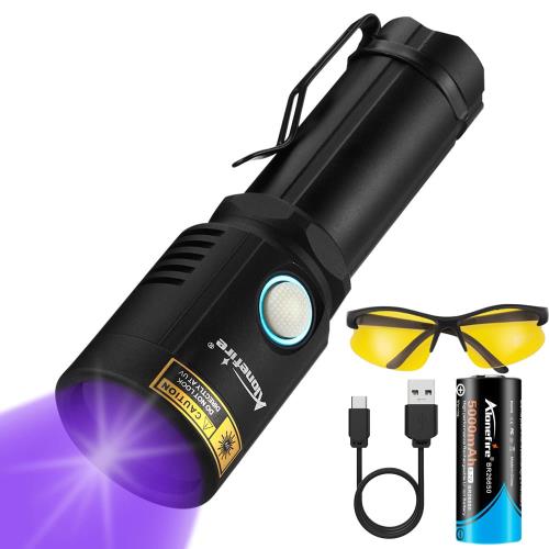 Alonefire X901UV 10W ブラックライト 強力 LED UV ライト 波長365nm 紫外線ライト USB充電式 アニサキ..