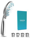 新バージョン万康良品 VANCON シャワーヘッド 0.001mm マイクロナノバブル 節水 塩素除去 シャワーヘッド 5段階モード 高洗浄力マッサージ 頭皮ケア 肌ケア 汚れ除去 ファインバブル ワンアダプター付 マイナス電荷ナノバブル 美肌 保湿 ライトブルー