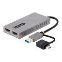 StarTech.com ディスプレイアダプター/USB-C A/2x HDMI/11cm cbl/Win mac