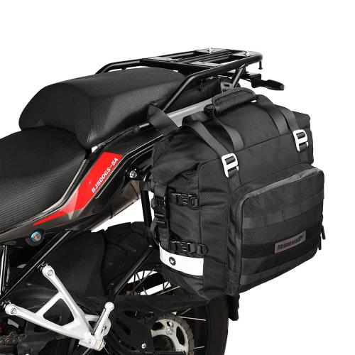 Rhinowalk バイク用サイドバッグ 防水オートバイの荷物袋 クイックリリース オートバイの側面袋 20L オートバイの棚が付いているほとんどの冒険そしてス...
