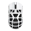 ATTACK SHARK R3 ゲーミングマウス マグネシウム合金 ワイヤレス PAW3395 8000hz 46g 超軽量 2.4G/Bluetooth/USB有線 26000DPI 急速充電 アンチスリップテープ付き コイルケーブル付き 技適取得済み(ホワイト)