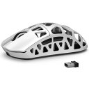 ATTACK SHARK R3 ゲーミングマウス マグネシウム合金 ワイヤレス PAW3395 8000hz 46g 超軽量 2.4G/Bluetooth/USB有線 26000DPI コイルケーブル付き 急速充電 技適取得済み(ホワイト)