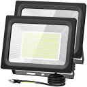 超爆光・2個セットMORSEN led投光器 LED作業灯 200w 3000w相当 30000LM 6500K IP66防水 100V対応 PSE適合 アース...