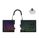 BAROCCO MiSTEL MD770 RGB (英語配列/茶軸) 分離型 キーボード 有線 USB 75%レイアウト 85 キー 黒色 PBT 橙色ダブルシ...