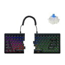 BAROCCO MiSTEL MD770 RGB (英語配列/青軸) 分離型 キーボード 有線 USB 75%レイアウト 85 キー 黒色 PBT 橙色ダブルシ...