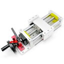 リニアガイド ボールねじ 100mm 手動 リニアレールガイド スライドレール リニアガイドアクチュエータ SFU1605 C7 HD定規とハンドホイール付き ...