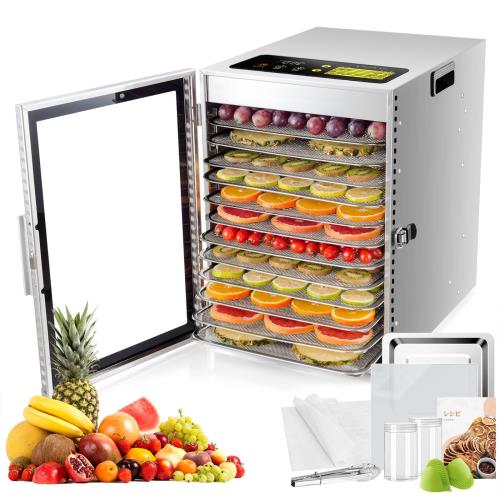 Kwasyo 800W 12層 ステンレス鋼 フードドライヤー