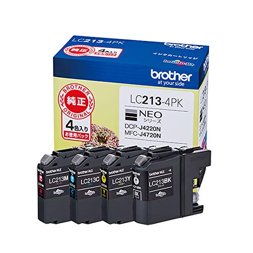 brother純正インクカートリッジ4色パック LC213-4PK 対応型番:MFC-J5720CDW、MFC-J5620CDW、DCP-J4225N、MFC-J4725N 他