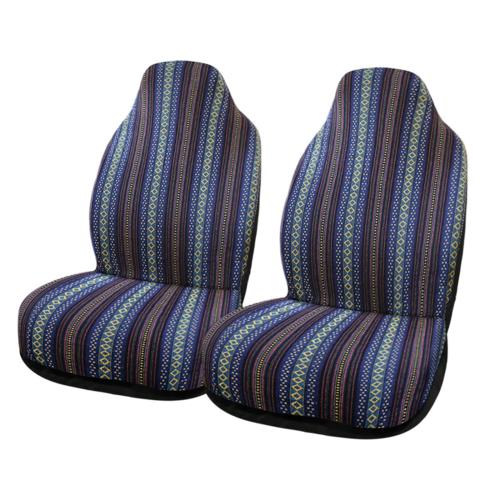 myoseya シートカバー 汎用 カーシートカバー 車シートカバー レトロ 上品 おしゃれ バケットシート 前席 自動車 乗用車 車用 カー用品 01_ネイビー 2個入り