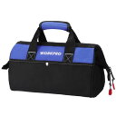 WORKPRO ツールバッグ 工具差し入れ 道具袋 工具バッグ 大口収納 600Dオックスフォード ワイドオープン 幅33cm