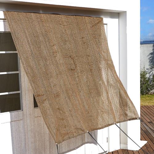 アストロ サンシェード 2×2m ブラウン ハトメ穴・ひも付き 日よけ・目隠し 風通し良好 608-10