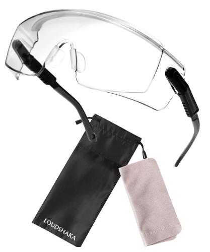 [LOUDSHAKA] 保護メガネ 大きめ ゴーグル 防塵メガネ 防護メガネ 安全メガネ アイガード 作業用ゴーグル 大きめでお顔を幅広くガード 感染予防 LSAF20-20