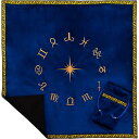 占い師が推薦 MARDUK タロットクロス 滑り止め付き ベルベット タロットカード オラクルカード ケース 65cm×65cm (ブルー)