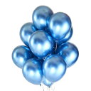 BTZO バルーン 風船 50個入 10インチ ラウンド メタリックカラー ゴム風船 光沢 飾り付け 誕生日 結婚式 成人式 パーティー お祭り 文化祭 単色 ブルー