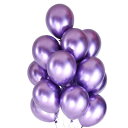 BTZO バルーン 風船 50個入 10インチ ラウンド メタリックカラー ゴム風船 光沢 飾り付け 誕生日 結婚式 成人式 パーティー お祭り 文化祭 単色 パープル