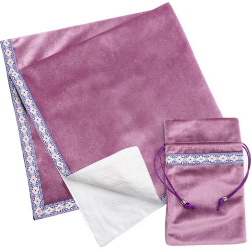 anemone2月号掲載 MARDUK タロットクロス パステルカラー 滑り止め付き タロットカード オラクルカード かわいい 65cm×65cm (パープル)