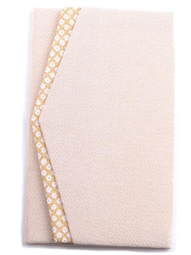 格子柄ちりめんふくさ シャンパンゴールド 袱紗 日本製