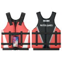 WATER GAMES ライフジャケット フローティングベスト シュノーケリングベスト 大人用 子供用 防水スマホケース 付き 日本国内メーカー 一般財団法人日本船舶品質管理協会 製品安全評価センター 浮力測定実施済 (大人用 Lサイズ/エンパイアローズ)