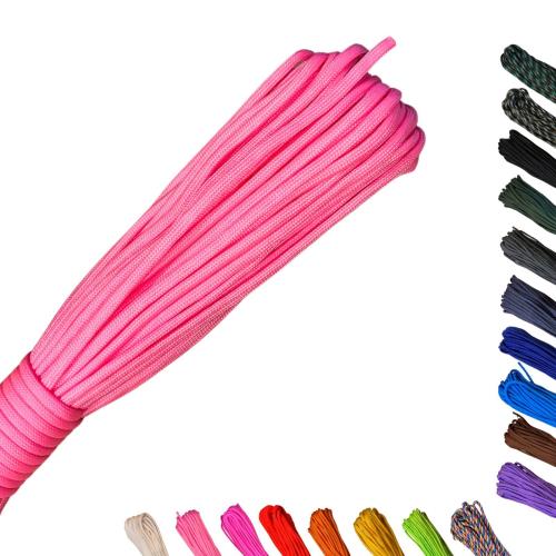 パラコード テントロープ ガイロープ 30m 4mm 7芯 250Kg クラフト 首輪 ストラップ リード 編み物 物干..
