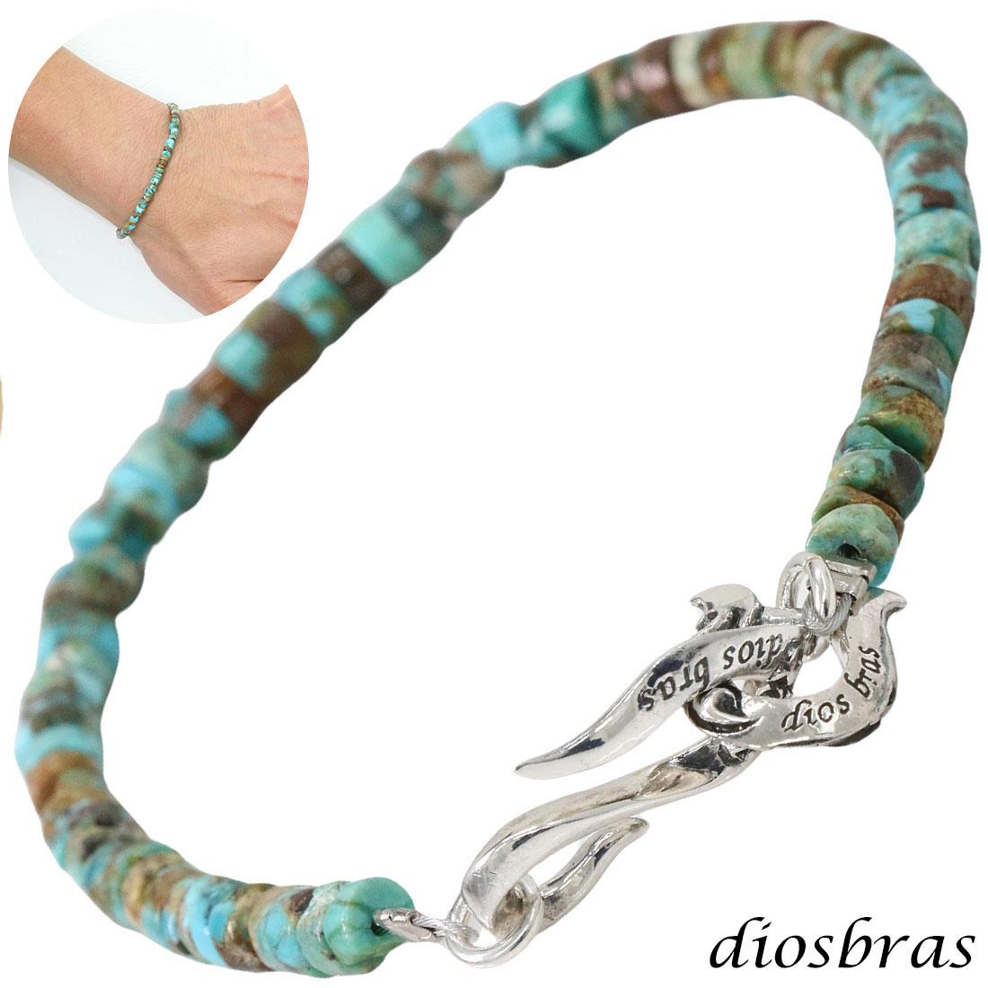 樂天商城 - diosbras-ディオブラス ターコイズ 馬蹄 ホースシュー ブレスレット ブレス メンズ ネイティブ ターコイズ シルバー925 メディスンホイール