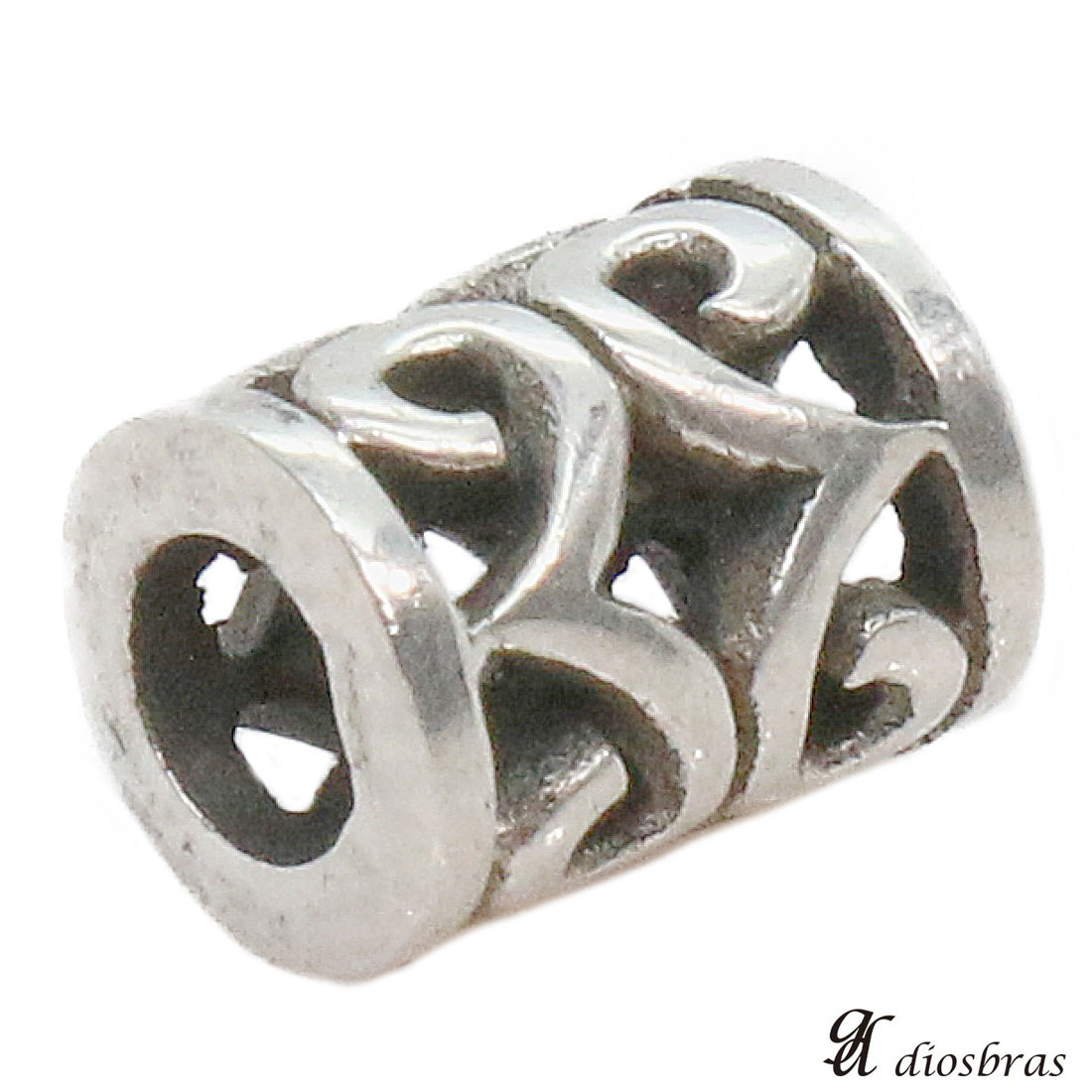 Rakuten - ビーズ シルバー シルバー925 ビーズ アクセサリー ハンドメイド パーツ アラベスク トライバル 唐草 縦9.5mm 直径6 1mm 穴径4 1mm メール便全国送料無料