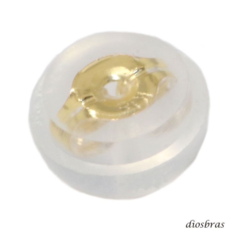 ピアスキャッチ　18金 18Kゴールド ダブルロック ピアスキャッチ シリコンキャッチ ピアスキャッチャー..