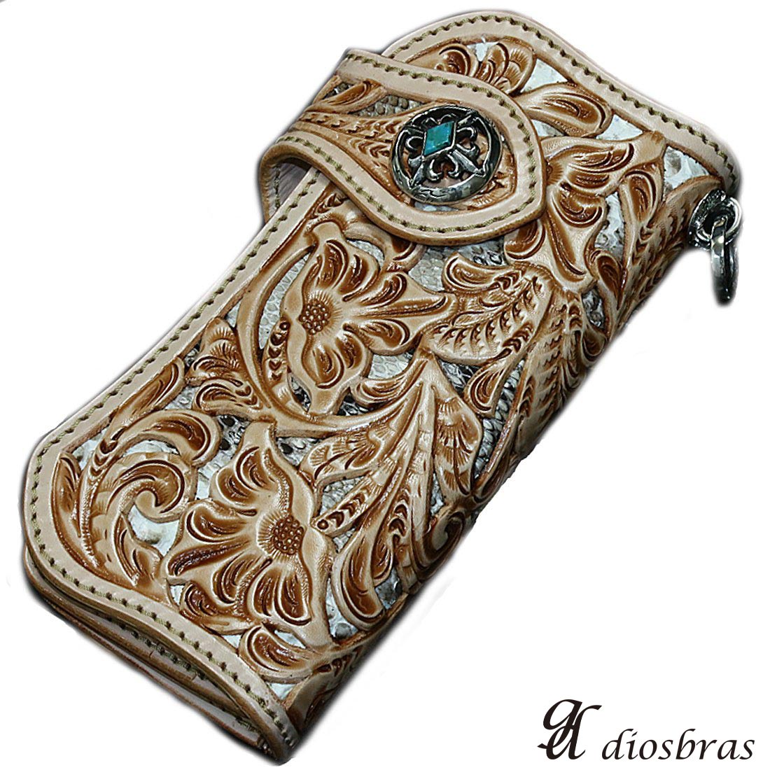 バイカーズウォレット レザーウォレット メンズ 長財布 本革 レザー 透かし彫り カービング パイソン へび 蛇 メンズ長財布 バイカーズウォレット レザーウォレット メンズ ヘビ 革財布 皮財布 ロングウォレット 天然皮革 ハンドメイド ウォレット お財布 ナチュラル