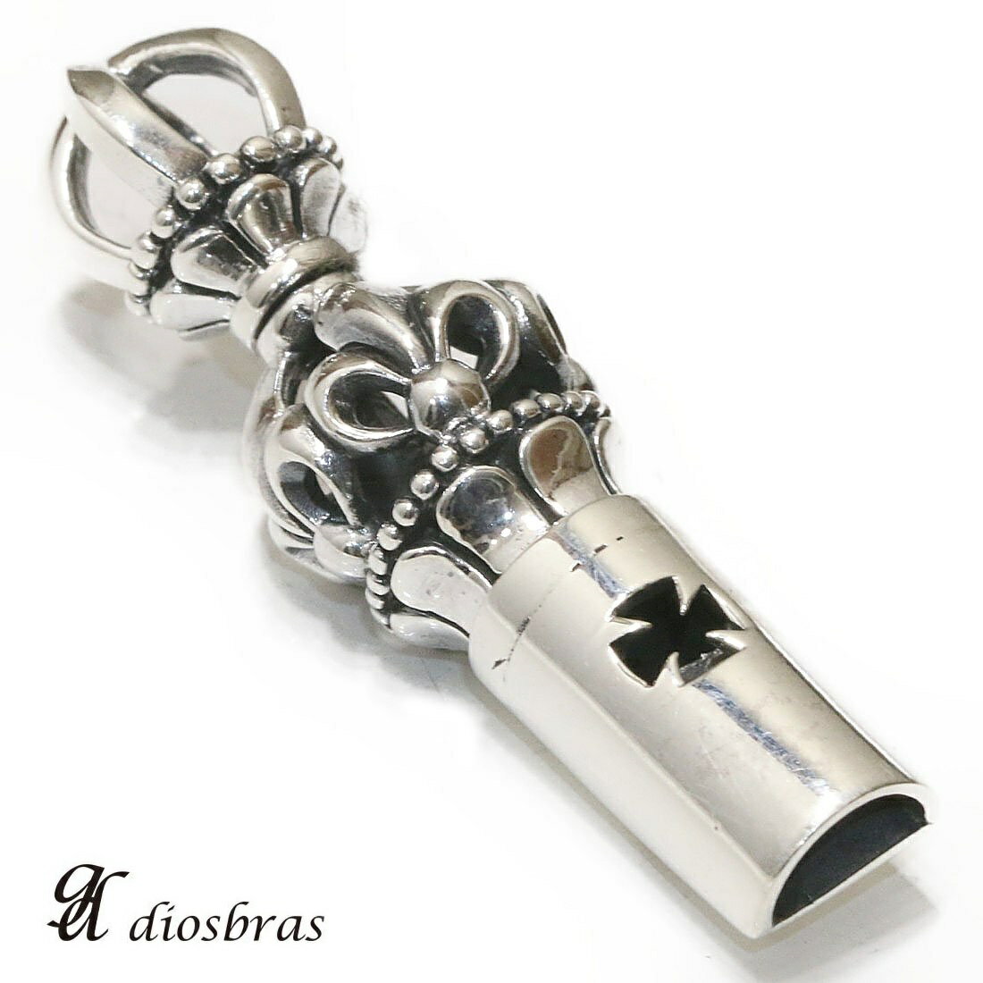 ホイッスル 笛 ペンダント 百合 リリー ユリの紋章 王冠 クラウン マリア クロス 十字架 ドクロ ペンダ..