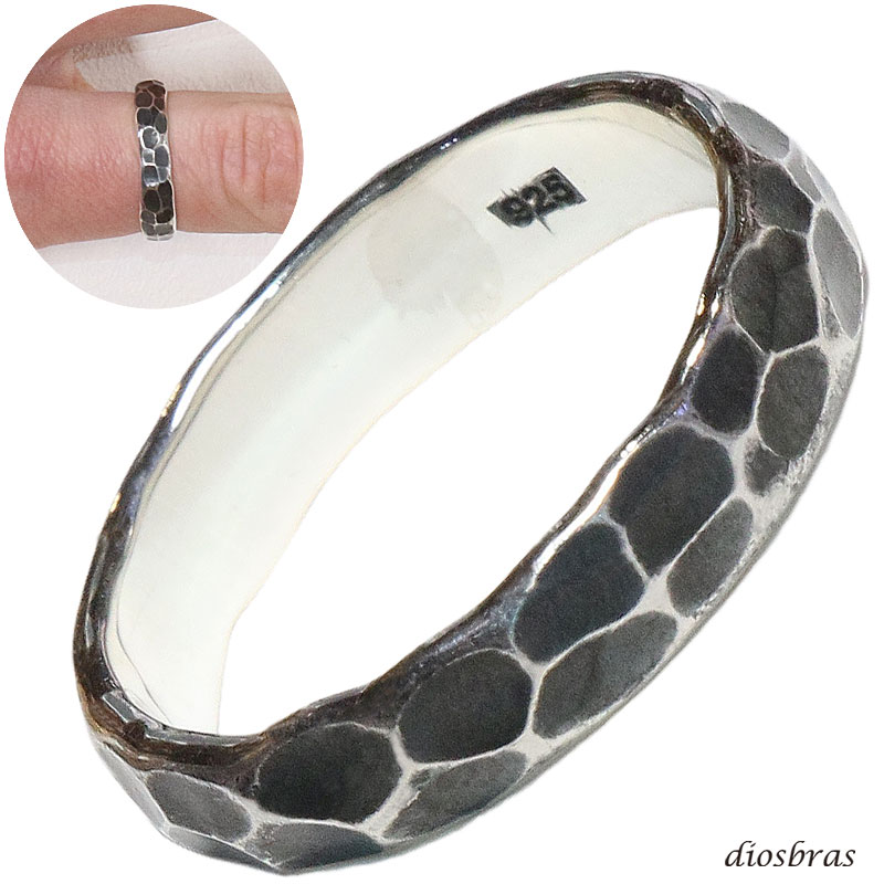 乐天商城 - シルバーリング たたき 叩き 鏡面リング シルバーアクセサリー プレーン シンプル　シルバーアクセサリー メンズ シルバーリング 指輪 シルバー925 メンズアクセサリー 大きいサイズ メール便なら全国送料無料