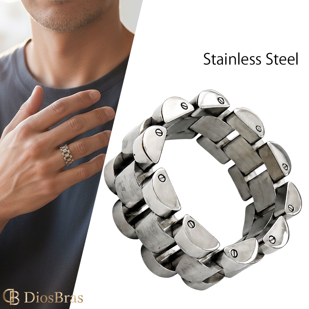 樂天商城 - ステンレス リング ウオッチリンク チェーン リンク シルバー 金属アレルギー対応 光沢 リング アクセサリー メンズ レディース