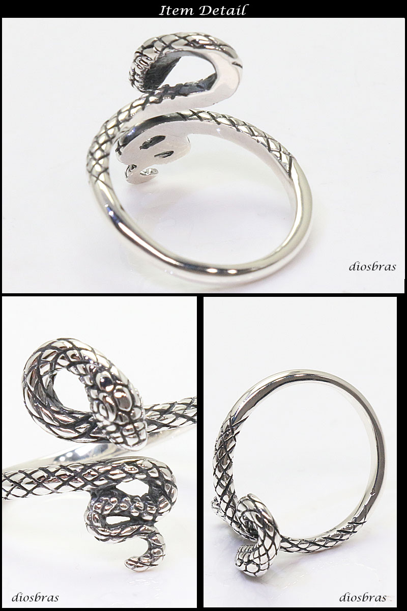 シルバーリング スネーク リング シルバーアクセサリー クロス 十字架 リング 蛇 ヘビ シルバーアクセサリー メンズ シルバーリング 指輪 シルバー925 メンズアクセサリー 大きいサイズ フリーサイズ メール便なら全国送料無料の商品画像 2