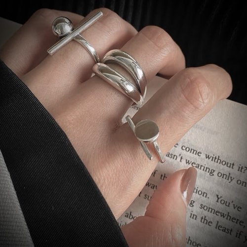 ジオメトリック アート シルバー リング