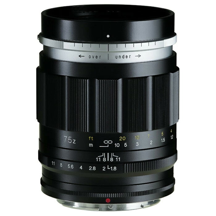 PORTRAIT HELIAR 75mm F1.8 Z マウントは、ニコン Z マウントを採用したフルサイズ（ニコンFXフォーマット）ミラーレスカメラ対応の大口径中望遠レンズです。球面収差とボケの関係に注目し、補正過剰（オーバーコレクション）および補正不足（アンダーコレクション）の状態をコントロール可能にすることで、多彩なボケ表現を生み出します。 [主な特長] ■ ニコン Z マウント専用設計 ニコン Z マウントを採用したミラーレスカメラのイメージセンサーに最適化された光学系を実装。本レンズはフルサイズのイメージサークルを持ち、フルサイズ（ニコンFXフォーマット）ミラーレス機、APS-Cサイズ（ニコンDXフォーマット）ミラーレス機の双方で使用できます。 ■ 球面収差をコントロール 球面収差の補正を増減させる新機構のコントロールリングを搭載。補正過剰にした画像ではピントの芯は残り、後ボケは硬くバブルボケに。それに対し補正不足にした画像ではピントの芯はソフトフォーカスになり、ハイライト部分のフレアも発生。後ボケはなだらかな描写となり、今までにない振れ幅を持つボケの描写が得られます。 ■ 電子接点によるボディとの情報通信 レンズマウント部には電子接点を搭載し、レンズとボディ間での電気通信を実現しています。電気通信対応のボディと最新ファームウエアの組み合わせ＊1によりExif情報、ボディ内手ブレ補正（3軸）に加え、3種類のピント合わせサポート機能（フォーカスポイント枠色変化によるピント合わせ、ピーキングによるピント合わせ、拡大ボタンによるピント合わせ）に対応しています（＊コントロールリングを極端に回すと機能しない場面もあります）。 ■ 確実なピント操作が可能なマニュアルフォーカス 高い精度で加工・調整された総金属製ヘリコイドユニットと、適度なトルクを生み出す高品質グリースの採用により、滑らかな操作感覚のフォーカシングを実現。微妙なピント調整を可能にしています。 ■ 9枚の絞り羽による美しいボケ味 絞り羽根が形づくる孔を円形に近づけるため、9枚構成の絞りを採用。アウトフォーカス部が自然な描写で、点光源なども多角形ではなく丸くやわらかなボケとなります。 *1　ボディのファームウェアは最新版でのご使用をお願いします。特に2020年以前に発売されたボディ（Z5, Z6I, Z6II, Z7,Z7II, Z50）の古いファームウェアでは性能が発揮できない場合や機能の一部に制限が出る可能性があることから最新版のご使用をお願いいたします。ボディのファームウェアの確認及び、最新ファームウェアの入手についてはボディの取り扱い説明書をご確認ください。 *2　撮像範囲の設定は、手動による切り替えを行ってください。 *3　本製品は、株式会社ニコンとのライセンス契約の下で、開発・製造されています。 *A球面収差コントロールリングを回すと収差が変わるとともに、ピント位置が変動するので操作後ピント合わせを行ってください。 *B球面収差コントロールリングを回すとF値が変化（1/3EV以内の変化）するので、操作後露出確認を行ってください。 *C球面収差コントロールリングをアンダー側に回すと周辺光量が低下します。補正量の調整や撮影後のレタッチ等でご対応ください。 [主な仕様 ] 焦点距離：75mm 口径比　1 : 1.8 最小絞り：F11 レンズ構成：3群6枚 画角：33.2° 絞り羽根枚数：9 枚 最短撮影距離：0.7m 最大撮影倍率:　1: 7.4 最大径×全長：φ71.2×90.0mm フィルターサイズ：φ62mm 重量：580g レンズフード：- 絞りリング：装備（マニュアル絞り） 電子接点：あり *1 Exif情報：対応 *1 *2 ピント合わせ補助機能 1：フォーカスポイント枠色変化 ピント合わせ補助機能 2：ピーキング機能 ピント合わせ補助機能 3：カメラ拡大ボタンによる拡大 ボディ内手ブレ補正：対応（ボディ内手ブレ対応機種に限る） 対応センサーサイズ：フルサイズ その他：球面収差コントロールリング付　*A*B*C*〜コントロールリングで、多彩なボケ表現を楽しむ〜