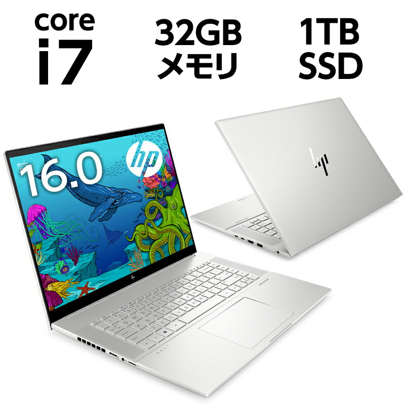 RTX 3060 Core i7 32GBメモリ 1TB SSD PCIe規格 16.0型 WQXGA IPS HP ENVY 16 (型番:6G8B3PA-AAAD) ナチュラルシルバー ノートパソコン MS Office付き 新品のサムネイル