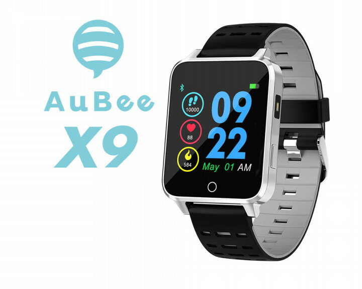 AuBee スマートウォッチ X9 iOS/Android対応 睡眠ステージ記録 歩数&距離&カロリー記録 IP68防水