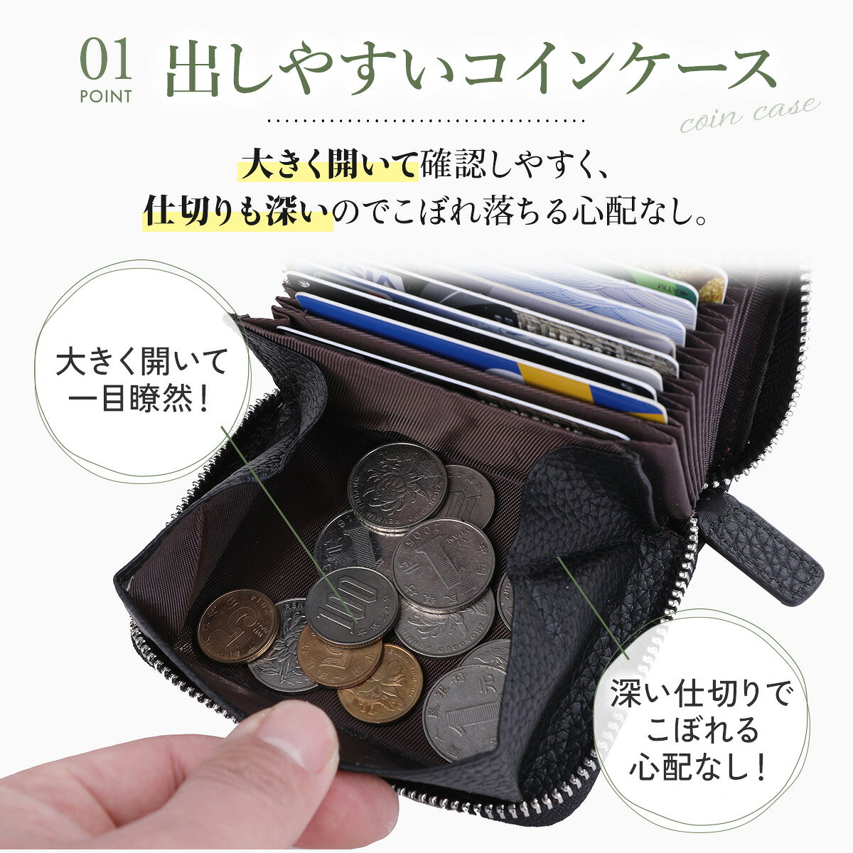 ミニ財布 レディース 本革 二つ折り 軽量 小銭入れ コンパクト プチプラ お札折らない 薄い おしゃれ カードたくさん 軽い 小銭出しやすい スキミング防止 directshop2-10019131 ダイレクト販売サービス楽天市場店 サンプル画像3