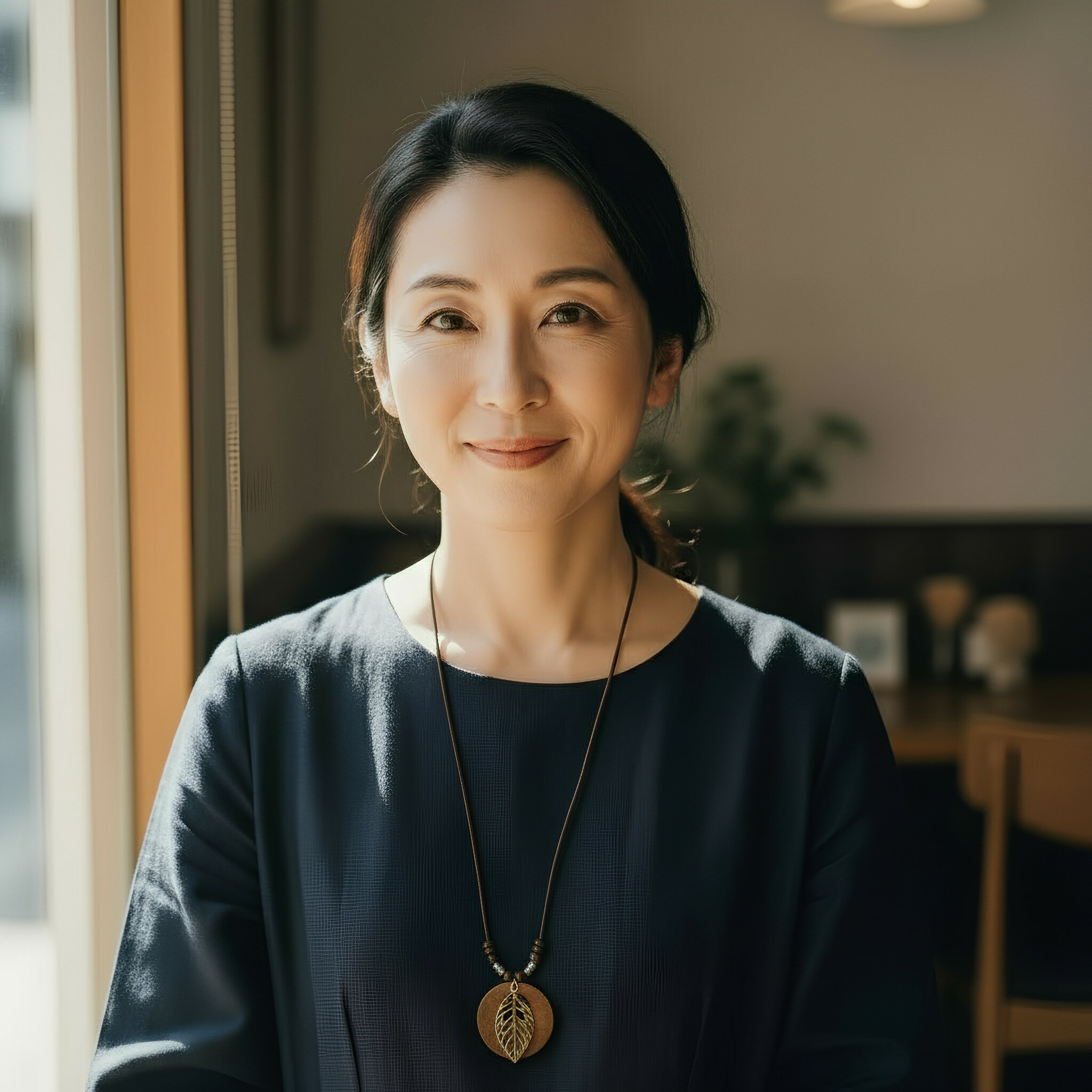 木製 ネックレス レディース ロング 軽い 疲れない ペンダント 葉っぱ リーフ アン...