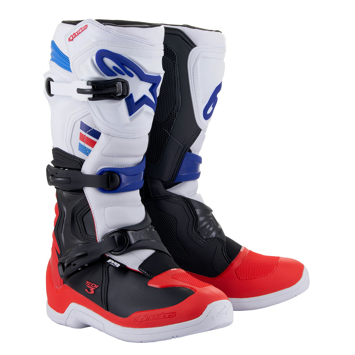 Alpinestars TECH3 ブーツ 7(25.5cm) ホワイト/ブライトレッド/ダークブルー 2013018-2307-07